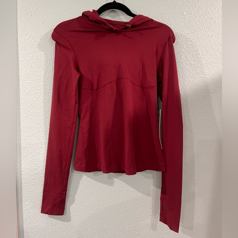 ALO Yoga Red Long-Sleeve Hooded Top